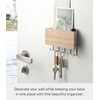 image:imageYAMAZAKI Home Rin Magnetic Wall Organizer  Key Hooks amp Tray for Storage  Steel  WoodAsh