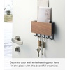 image:imageYAMAZAKI Home Rin Magnetic Wall Organizer  Key Hooks amp Tray for Storage  Steel  WoodWalnut