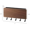 image:imageYAMAZAKI Home Rin Magnetic Wall Organizer  Key Hooks amp Tray for Storage  Steel  WoodWalnut