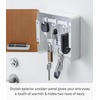 image:imageYAMAZAKI Home Rin Square Magnetic Key Cabinet  Wood Accented Keychain Organizer  Steel  WoodAsh