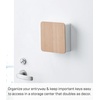 image:imageYAMAZAKI Home Rin Square Magnetic Key Cabinet  Wood Accented Keychain Organizer  Steel  WoodAsh