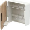 image:imageYAMAZAKI Home Rin Square Magnetic Key Cabinet  Wood Accented Keychain Organizer  Steel  WoodAsh