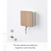 image:imageYAMAZAKI Home Rin Square Magnetic Key Cabinet  Wood Accented Keychain Organizer  Steel  WoodAsh