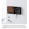 image:imageYAMAZAKI Home Rin Square Magnetic Key Cabinet  Wood Accented Keychain Organizer  Steel  WoodWalnut