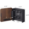 image:imageYAMAZAKI Home Rin Square Magnetic Key Cabinet  Wood Accented Keychain Organizer  Steel  WoodWalnut