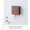 image:imageYAMAZAKI Home Rin Square Magnetic Key Cabinet  Wood Accented Keychain Organizer  Steel  WoodWalnut