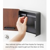 image:imageYAMAZAKI Home Rin Square Magnetic Key Cabinet  Wood Accented Keychain Organizer  Steel  WoodWalnut