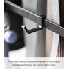 image:imageYAMAZAKI Home Rolling Fitness Rack with Adjustable Holder and Hooks White  Slim rolling gym organizer with smoothgliding casters Ideal for home gym workout gear organization Roll out when neededBlack