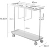 image:imageYAMAZAKI Home Rolling Fitness Rack with Adjustable Holder and Hooks White  Slim rolling gym organizer with smoothgliding casters Ideal for home gym workout gear organization Roll out when neededWhite