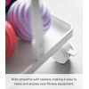 image:imageYAMAZAKI Home Rolling Fitness Rack with Adjustable Holder and Hooks White  Slim rolling gym organizer with smoothgliding casters Ideal for home gym workout gear organization Roll out when neededWhite