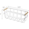 image:imageYAMAZAKI Home Storage Basket  Home Organizer Bin Holder with Wooden Handle Steel  Wood Small White