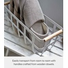 image:imageYAMAZAKI Home Storage Basket  Home Organizer Bin Holder with Wooden Handle Steel  Wood Small White