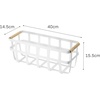 image:imageYAMAZAKI Home Storage Basket  Home Organizer Bin Holder with Wooden Handle Steel  Wood Small White