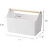 image:imageYAMAZAKI Home Storage OrganizerCleaning CaddyStorage Basket with Handle Plastic  Wood One Size White  Versatile storage organizer and cleaning caddy Toy storage Features an elegant wood accent handle Multiuse organizerWhite