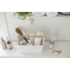 image:imageYAMAZAKI Home Storage OrganizerCleaning CaddyStorage Basket with Handle Plastic  Wood One Size White  Versatile storage organizer and cleaning caddy Toy storage Features an elegant wood accent handle Multiuse organizerWhite