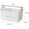 image:imageYAMAZAKI Home Storage OrganizerCleaning CaddyStorage Basket with Handle Plastic  Wood One Size White  Versatile storage organizer and cleaning caddy Toy storage Features an elegant wood accent handle Multiuse organizerWhite