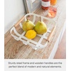 image:imageYAMAZAKI Home Tosca Fruit Basket  Kitchen Decorative Metal Holder Bowl  Steel  Wood  Decorative metal holder bowl for modern kitchen spaces Durable steel and wood construction Elegant spacesaving designWhite