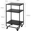 image:imageYAMAZAKI Home Tower 3Tier Trolley Rolling Metal HeavyDuty Storage Cart Organizer with CastersUtility Cart for KitchenBathroom 32  Steel   Heavyduty metal trolley organizer Perfect utility storage cart for kitchen or bathroom Smooth casters for easy mobilityBlack
