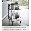 image:imageYAMAZAKI Home Tower 3Tier Trolley Rolling Metal HeavyDuty Storage Cart Organizer with CastersUtility Cart for KitchenBathroom 32  Steel   Heavyduty metal trolley organizer Perfect utility storage cart for kitchen or bathroom Smooth casters for easy mobilityBlack