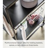 image:imageYAMAZAKI Home Tower 3Tier Trolley Rolling Metal HeavyDuty Storage Cart Organizer with CastersUtility Cart for KitchenBathroom 32  Steel   Heavyduty metal trolley organizer Perfect utility storage cart for kitchen or bathroom Smooth casters for easy mobilityBlack