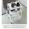 image:imageYAMAZAKI Home Tower 3Tier Trolley Rolling Metal HeavyDuty Storage Cart Organizer with CastersUtility Cart for KitchenBathroom 32  Steel   Heavyduty metal trolley organizer Perfect utility storage cart for kitchen or bathroom Smooth casters for easy mobilityWhite