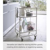 image:imageYAMAZAKI Home Tower 3Tier Trolley Rolling Metal HeavyDuty Storage Cart Organizer with CastersUtility Cart for KitchenBathroom 32  Steel   Heavyduty metal trolley organizer Perfect utility storage cart for kitchen or bathroom Smooth casters for easy mobilityWhite