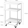 image:imageYAMAZAKI Home Tower 3Tier Trolley Rolling Metal HeavyDuty Storage Cart Organizer with CastersUtility Cart for KitchenBathroom 32  Steel   Heavyduty metal trolley organizer Perfect utility storage cart for kitchen or bathroom Smooth casters for easy mobilityWhite