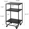 image:imageYAMAZAKI Home Tower 3Tier Trolley Rolling Metal HeavyDuty Storage Cart Organizer with CastersUtility Cart for KitchenBathroom 32  Steel   Heavyduty metal trolley organizer Perfect utility storage cart for kitchen or bathroom Smooth casters for easy mobilityBlack