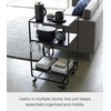 image:imageYAMAZAKI Home Tower 3Tier Trolley Rolling Metal HeavyDuty Storage Cart Organizer with CastersUtility Cart for KitchenBathroom 32  Steel   Heavyduty metal trolley organizer Perfect utility storage cart for kitchen or bathroom Smooth casters for easy mobilityBlack