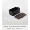 image:imageYAMAZAKI Home Tower Airtight Pet Food Storage Container  Cat And Dog Food Holder Bin With Transparent Lid And Handle  Medium  Polypropylene  8 Lbs 16 Gallons 6 QuartsWhiteBlack