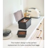 image:imageYAMAZAKI Home Tower Airtight Pet Food Storage Container  Cat And Dog Food Holder Bin With Transparent Lid And Handle  Medium  Polypropylene  8 Lbs 16 Gallons 6 QuartsWhiteBlack