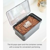 image:imageYAMAZAKI Home Tower Airtight Pet Food Storage Container  Cat And Dog Food Holder Bin With Transparent Lid And Handle  Medium  Polypropylene  8 Lbs 16 Gallons 6 QuartsWhiteBlack