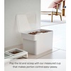 image:imageYAMAZAKI Home Tower Airtight Pet Food Storage Container  Cat And Dog Food Holder Bin With Transparent Lid And Handle  Medium  Polypropylene  8 Lbs 16 Gallons 6 QuartsWhiteWhite