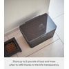 image:imageYAMAZAKI Home Tower Airtight Pet Food Storage Container  Cat And Dog Food Holder Bin With Transparent Lid And Handle  Medium  Polypropylene  8 Lbs 16 Gallons 6 QuartsWhiteBlack