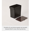 image:imageYAMAZAKI Home Tower Airtight Pet Food Storage Container  Cat And Dog Food Holder Bin With Transparent Lid And Handle  Medium  Polypropylene  8 Lbs 16 Gallons 6 QuartsWhiteBlack