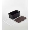 image:imageYAMAZAKI Home Tower Airtight Pet Food Storage Container  Cat And Dog Food Holder Bin With Transparent Lid And Handle  Medium  Polypropylene  8 Lbs 16 Gallons 6 QuartsWhiteBlack