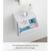 image:imageYAMAZAKI Home Tower Compact Wall Bin With Lid amp Tray Small Storage Container or Waste Holder for Bathroom amp KitchenWhite