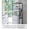 image:imageYAMAZAKI Home Tower Kitchen Appliance Storage Rack Metal Shelving Unit  Standing Organizer Heavy Duty Shelves  35Inch 35  SteelBlack
