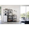 image:imageYAMAZAKI Home Tower Kitchen Appliance Storage Rack Metal Shelving Unit  Standing Organizer Heavy Duty Shelves  35Inch 35  SteelBlack