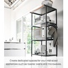 image:imageYAMAZAKI Home Tower Kitchen Appliance Storage Rack Metal Shelving Unit  Standing Organizer Heavy Duty Shelves  35Inch 35  SteelBlack