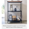 image:imageYAMAZAKI Home Tower Kitchen Appliance Storage Rack Metal Shelving Unit  Standing Organizer Heavy Duty Shelves  35Inch 35  SteelBlack