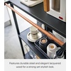 image:imageYAMAZAKI Home Tower Kitchen Appliance Storage Rack Metal Shelving Unit  Standing Organizer Heavy Duty Shelves  35Inch 35  SteelBlack