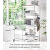 image:imageYAMAZAKI Home Tower Kitchen Appliance Storage Rack Metal Shelving Unit  Standing Organizer Heavy Duty Shelves  35Inch 35  SteelWhite
