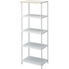 image:imageYAMAZAKI Home Tower Kitchen Appliance Storage Rack Metal Shelving Unit  Standing Organizer Heavy Duty Shelves  35Inch 35  SteelWhite