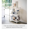 image:imageYAMAZAKI Home Tower Kitchen Appliance Storage Rack Metal Shelving Unit  Standing Organizer Heavy Duty Shelves  35Inch 35  SteelWhite