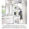 image:imageYAMAZAKI Home Tower Kitchen Appliance Storage Rack Metal Shelving Unit  Standing Organizer Heavy Duty Shelves  35Inch 35  SteelWhite