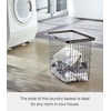 image:imageYAMAZAKI Home Tower Laundry Basket  Storage Hamper 15  Steel  875 Gallons 33 Liters  Open wire frame laundry basket promotes airflow to keep clothes fresh Built for everyday use Keeps essentials organizedBlack