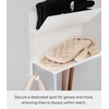 image:imageYAMAZAKI Home Tower Magnetic 2Tier Entryway Organizer  Storage for Gloves and Hats with Hooks for Keys and Bags  Steel