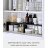image:imageYAMAZAKI Home Tower Medicine Cabinet Vanity Storage Racks  Set of 2 Bathroom Mirror Organizer Risers  Steel Black