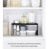 image:imageYAMAZAKI Home Tower Medicine Cabinet Vanity Storage Racks  Set of 2 Bathroom Mirror Organizer Risers  Steel Black